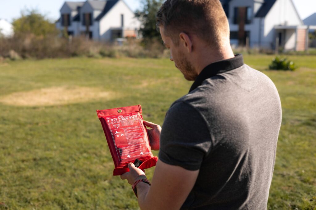 koc gaśniczy, pożar domu